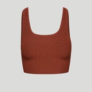 Aritzia Babaton Sculpt Knit Cropped Tank Sz L Rich Copper